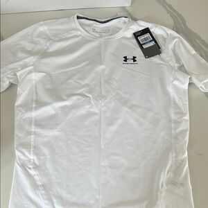 Under Armour Men's Heat Gear Compression Short Sleeve White Tee XL- NWT